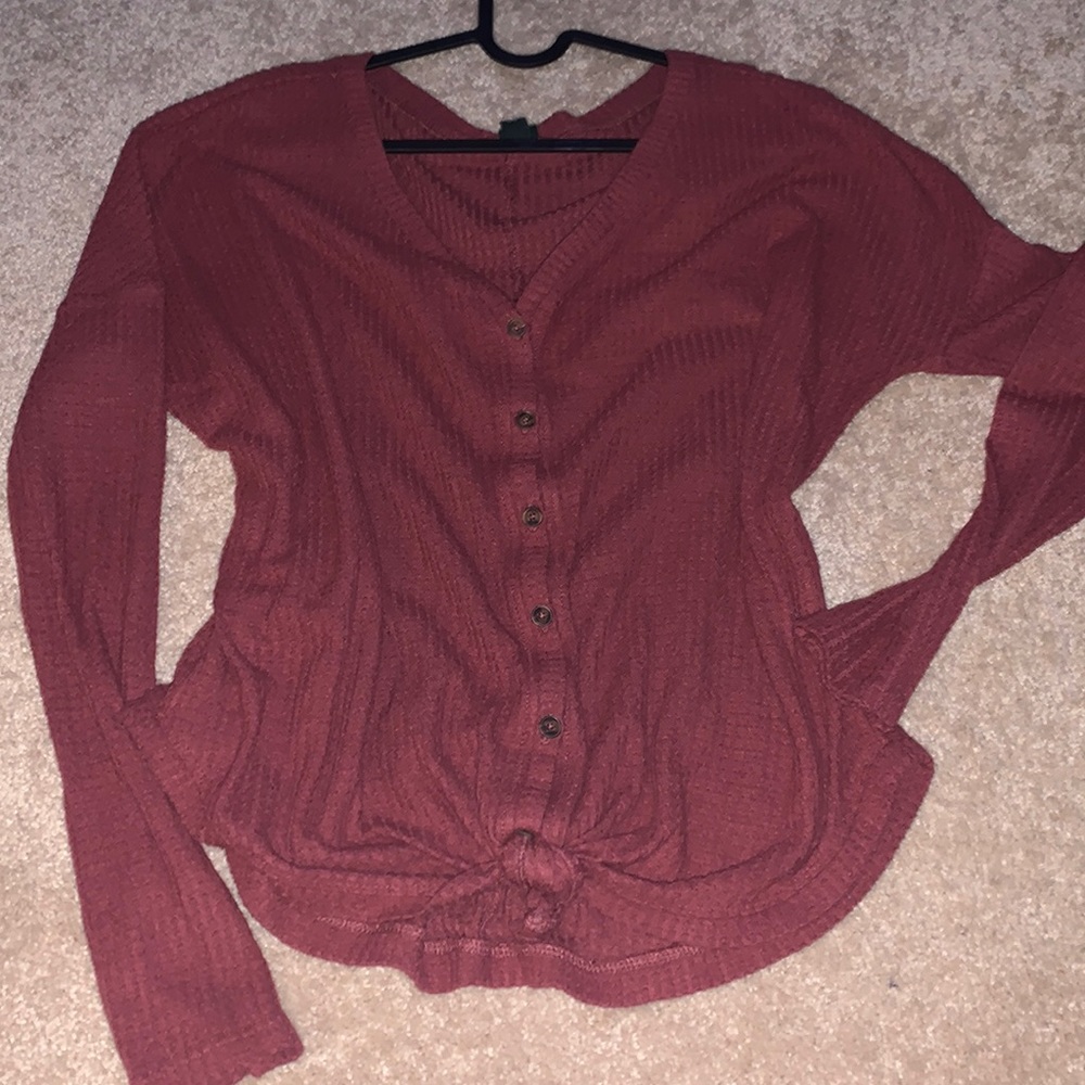 Wild Fable Henley Tie Top
